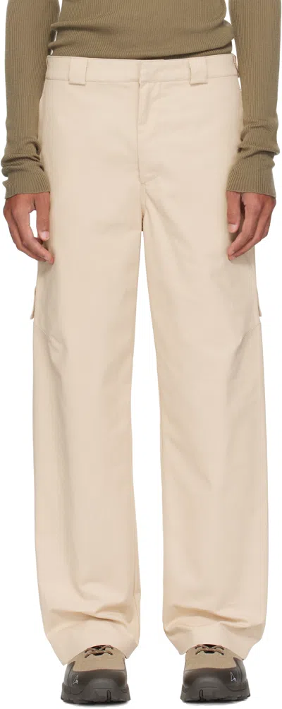 J Eongl I Beige Heavy Cotton Cargo Pants