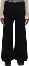 J Eongl I Black 2layer Knit Sweatpants In Black