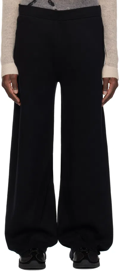 J Eongl I Black 2layer Knit Sweatpants