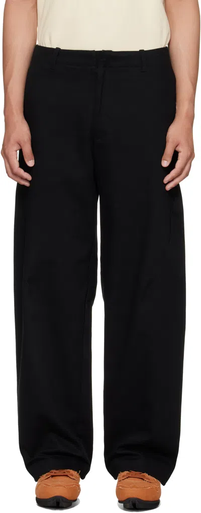 J Eongl I Black Heavy Cotton Cicada Trousers