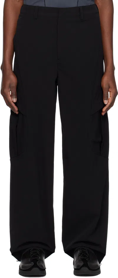 J Eongl I Black Nylon Cargo Pants