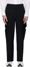 J Eongl I Black Overlap Cargo Pants In Black