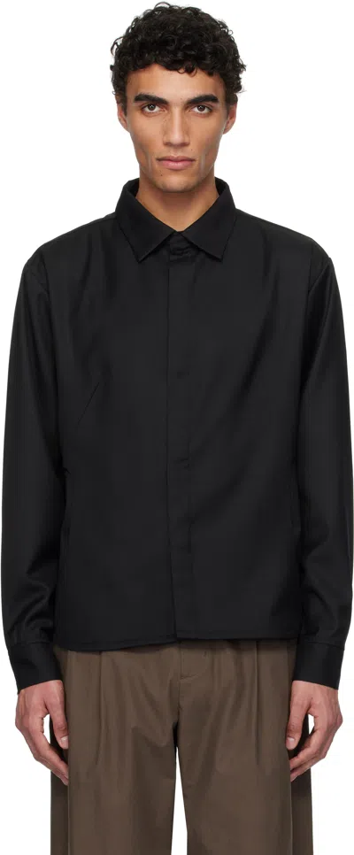 J Eongl I Black Twill Dart Shirt