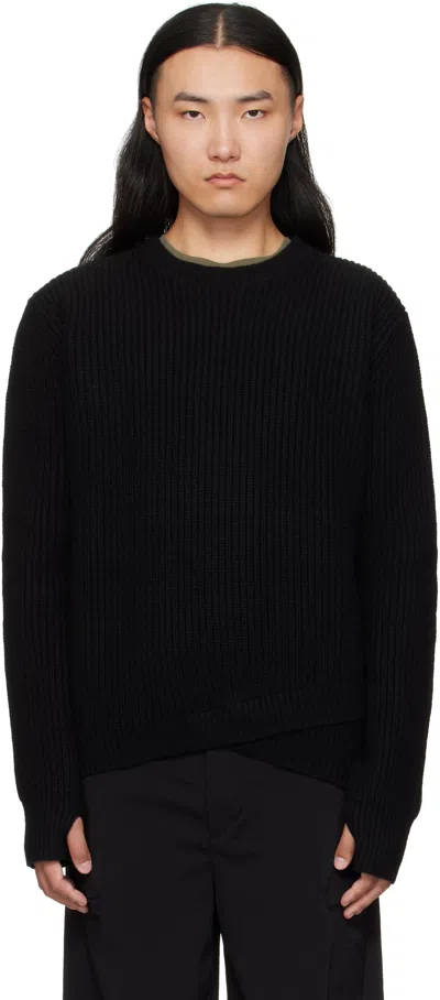 J Eongl I Black Wool 2layer Knit Sweater
