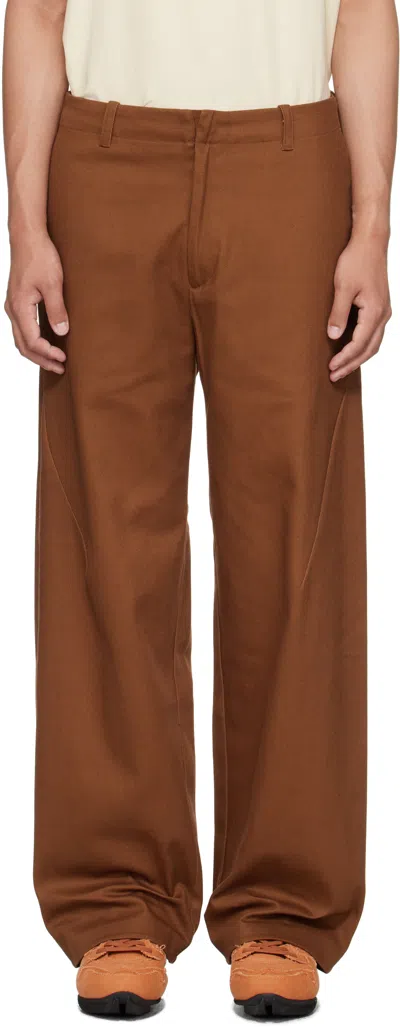 J Eongl I Brown Heavy Cotton Cicada Trousers