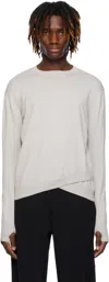 J Eongl I Gray 2layer Knit Sweater In Grey