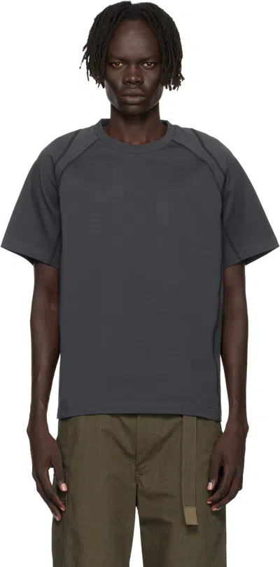 J Eongl I Gray Contrast Stitch T-shirt