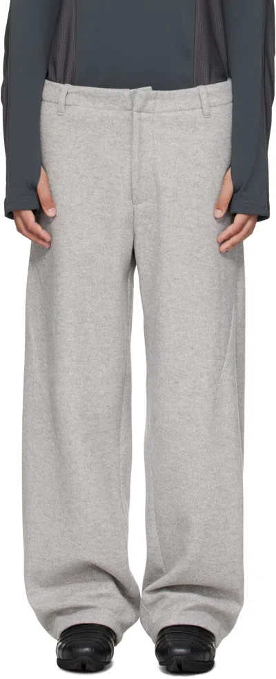 J Eongl I Gray Hybrid Wool Cicada Trousers