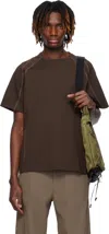 J Eongl I Ssense Exclusive Brown Contrast T-shirt In Brown