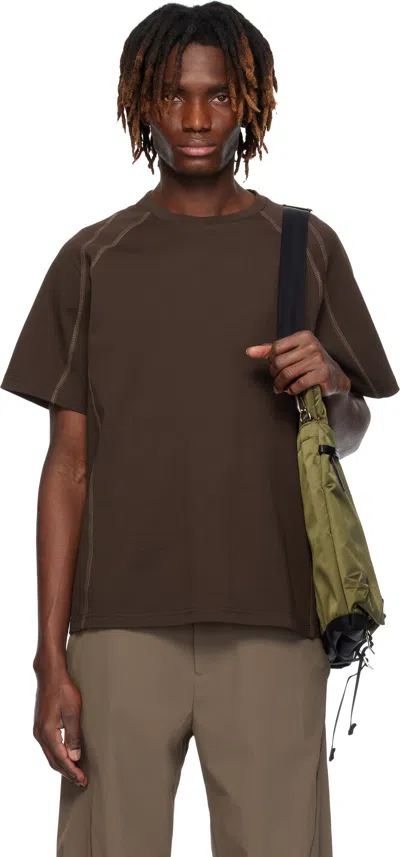 J Eongl I Ssense Exclusive Brown Contrast T-shirt