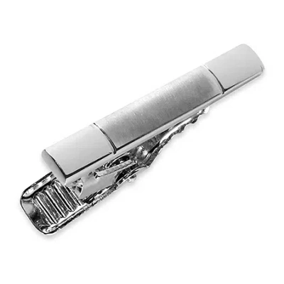 J. Ferrar 1.25" Silver Tie Bar In Gray