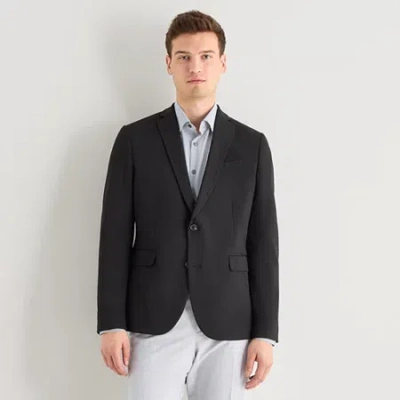 J. Ferrar 360 Stretch Knit Texture Mens Slim Fit Sport Coat In Black