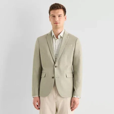 J. Ferrar 360 Stretch Knit Texture Mens Slim Fit Sport Coat In Green