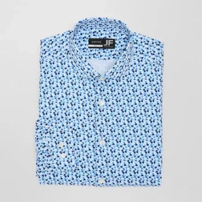 J. Ferrar 360 Stretch Performance Mens Regular Fit Wrinkle Free Long Sleeve Dress Shirt In Blue
