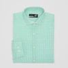 J. Ferrar 360 Stretch Performance Mens Regular Fit Wrinkle Free Long Sleeve Dress Shirt In Green