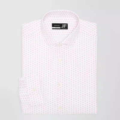 J. Ferrar 360 Stretch Performance Mens Regular Fit Wrinkle Free Long Sleeve Dress Shirt In Pink