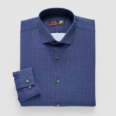 J. Ferrar 360 Stretch Performance Mens Slim Fit Wrinkle Free Long Sleeve Dress Shirt In Blue