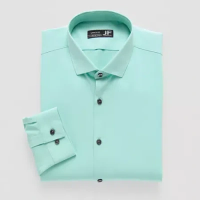 J. Ferrar Big And Tall 360 Stretch Performance Casual Mens Regular Fit Wrinkle Free Long Sleeve Dress Shirt In Green