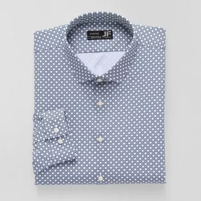 J. Ferrar Big And Tall 360 Stretch Performance Mens Regular Fit Wrinkle Free Long Sleeve Dress Shirt In Multi