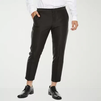 J. Ferrar Crop Ankle Mens Slim Fit Tuxedo Pant In Black