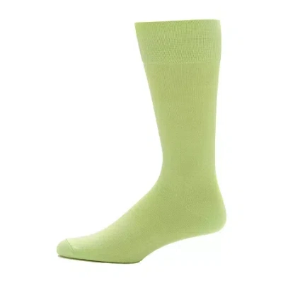 J. Ferrar Dress Mens 1 Pair Crew Socks In Green