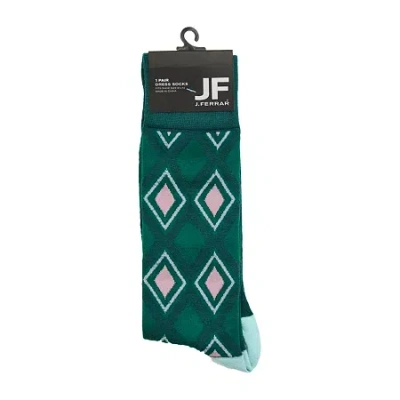 J. Ferrar Dress Mens 1 Pair Crew Socks In Green