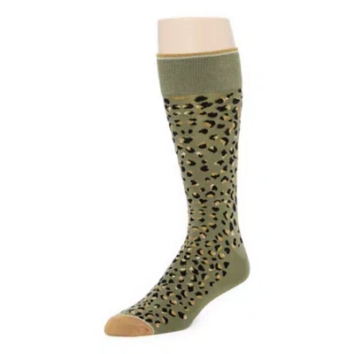 J. Ferrar Dress Mens 1 Pair Crew Socks In Green