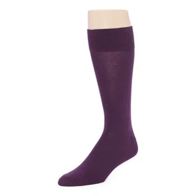 J. Ferrar Dress Mens 1 Pair Crew Socks In Purple