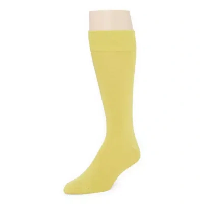 J. Ferrar Dress Mens 1 Pair Crew Socks In Yellow
