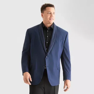 J. Ferrar Evening Edition Mens Big And Tall Stretch Fabric Regular Fit Tuxedo Jacket In Blue
