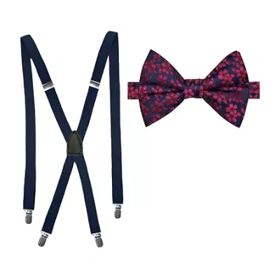 J. Ferrar Floral Floral Bow Tie Set In Blue