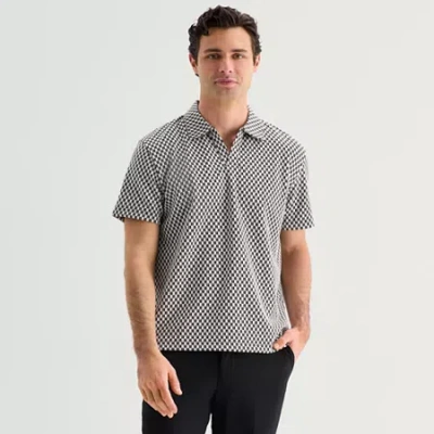 J. Ferrar Johnny Collar Mens Long Sleeve Pullover Sweater In Gray