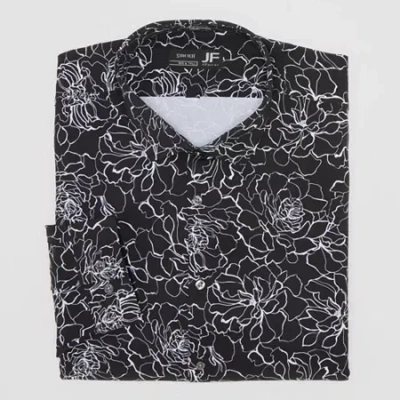 J. Ferrar Mens 360 Stretch Slim-tall Fit Easy Care Stretch Fabric Long Sleeve Dress Shirt In Black