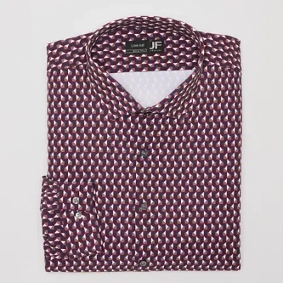 J. Ferrar Mens 360 Stretch Slim-tall Fit Easy Care Stretch Fabric Long Sleeve Dress Shirt In Red