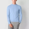 J. Ferrar Mens Long Sleeve Mock Neck Top In Blue