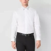 J. Ferrar Mens Long Sleeve Slim Fit Slim Button-down Shirt In White
