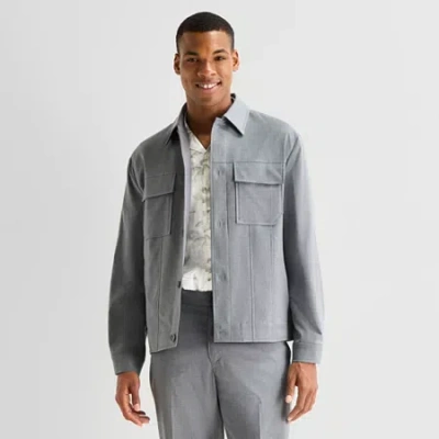 J. Ferrar Mens Shirt Jacket In Gray