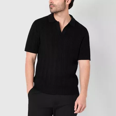 J. Ferrar Mens Short Sleeve Pullover Sweater In Black