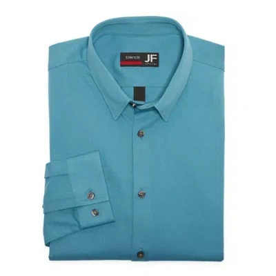 J. Ferrar Mens Slim Fit Easy Care Stretch Fabric Long Sleeve Dress Shirt In Blue