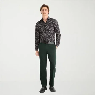 J. Ferrar Mens Slim Fit Flat Front Suit Pant In Green