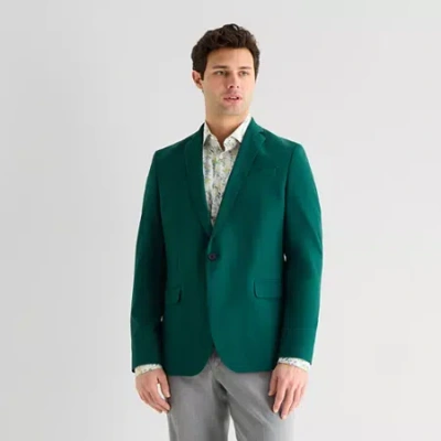 J. Ferrar Mens Slim Fit Sport Coat In Green