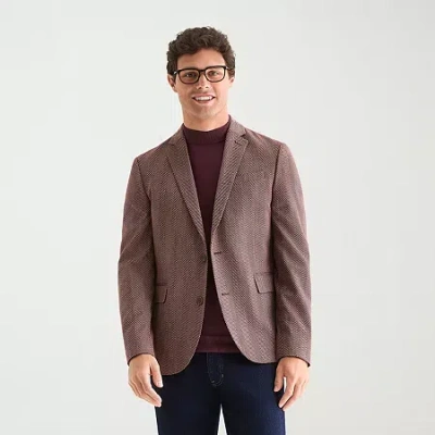 J. Ferrar Mens Slim Fit Sport Coat In Brown