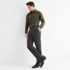 J. Ferrar Mens Straight Fit Dress Flat Front Pant In Green