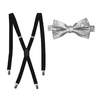 J. Ferrar Paisley Bow Tie Set In Multi