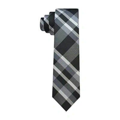 J. Ferrar Plaid Tie In Black