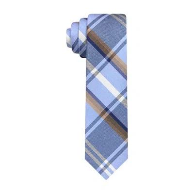 J. Ferrar Plaid Tie In Blue