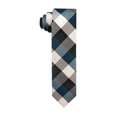 J. Ferrar Plaid Tie In Black