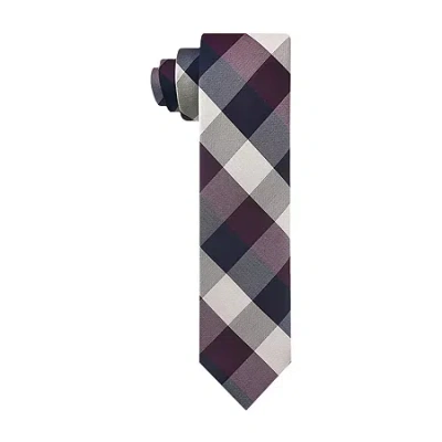 J. Ferrar Plaid Tie In Black