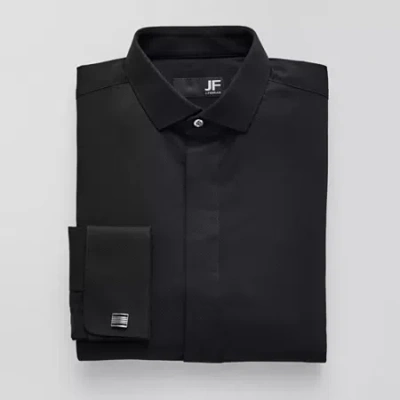 J. Ferrar Point Collar Long Sleeve Tuxedo Shirt In Black