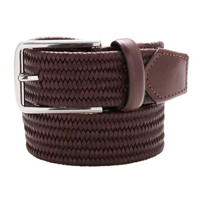J. Ferrar Reversible Twill Embossed Mens Belt In Brown